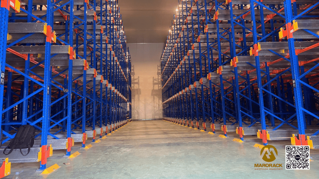 kệ radio shuttle chứa hàng tải trọng 800kg/pallet